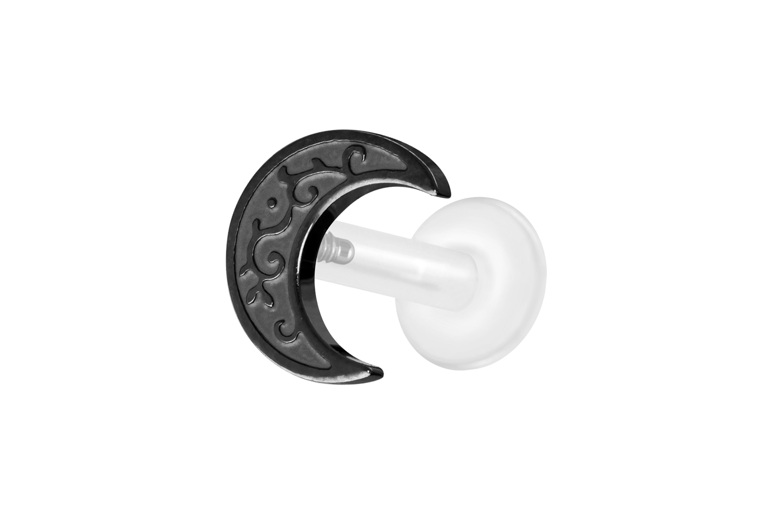 PTFE Labret Piercing mit Innengewinde + Titan-Aufsatz MOND